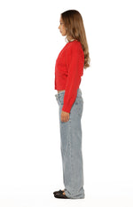 Janda Red Knit Oversized Cardigan Image