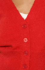 Janda Red Knit Oversized Cardigan Image