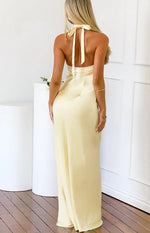 Jasmine Yellow Halter Neck Formal Maxi Dress Image