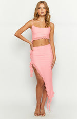 Jemerson Pink Ruffle Midi Skirt Image