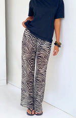 Joplin Black Sheer Zebra Print Pants Image