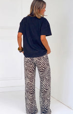 Joplin Black Sheer Zebra Print Pants Image