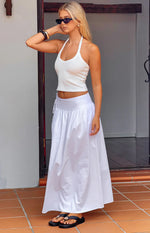 Jordy White Side Tie Maxi Skirt Image