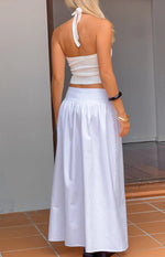 Jordy White Side Tie Maxi Skirt Image