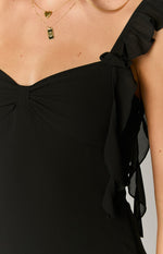Joyce Black Chiffon Mini Dress Image