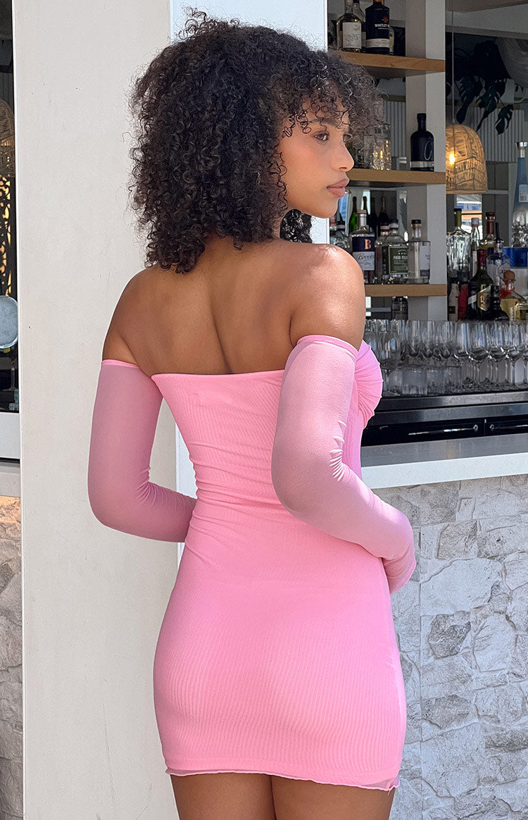 Kaliana Pink Off The Shoulder Mini Dress Image