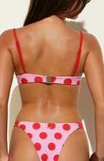 Kaia Pink and Red Polka Dot Underwire Bikini Top Image