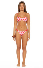 Kaia Pink and Red Polka Dot Bikini Bottoms Image