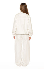 Kalana Cream Contrast Stripe Funnel Neck Jacket Image