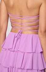 Kim Magenta Strapless Ruffle Maxi Dress Image