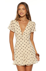 Koda Cream Polka Dot Mini Dress Image