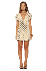 Koda Cream Polka Dot Mini Dress Image
