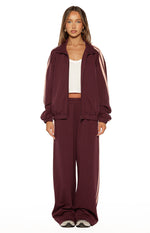 Kosie Burgundy and Pink Stripe Track Jacket Image