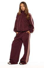 Kosie Burgundy and Pink Stripe Track Jacket Image