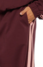 Kosie Burgundy and Pink Stripe Track Pants - PRE ORDER Image