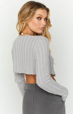 Kristin Grey Rib Sweater Image