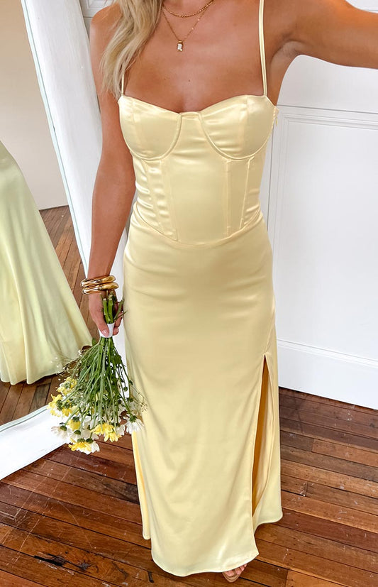 Lailani Yellow Corset Maxi Dress