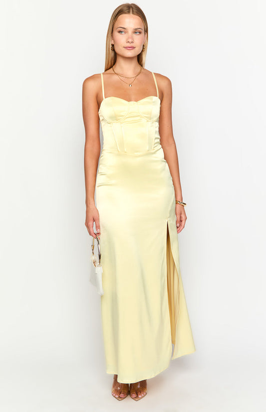 Lailani Yellow Corset Maxi Dress