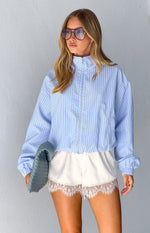 Lee Blue Stripe Funnel Neck Jacket Image