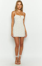 Leighton Cream Floral Corset Mini Dress Image