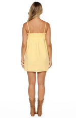 Leone Yellow Shirred Bust Mini Dress Image