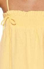 Leone Yellow Shirred Bust Mini Dress Image