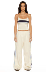 Leya White Contrast Stripe Singlet Image