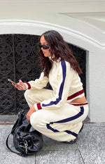 Liberty Cream Knit Jacquard Zip Sweater Image