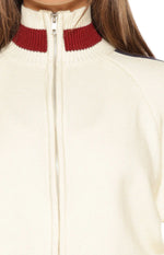 Liberty Cream Knit Jacquard Zip Sweater Image