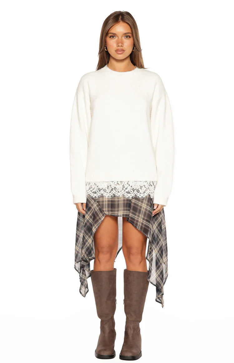 Lolly Cream Lace Trim Knit Image