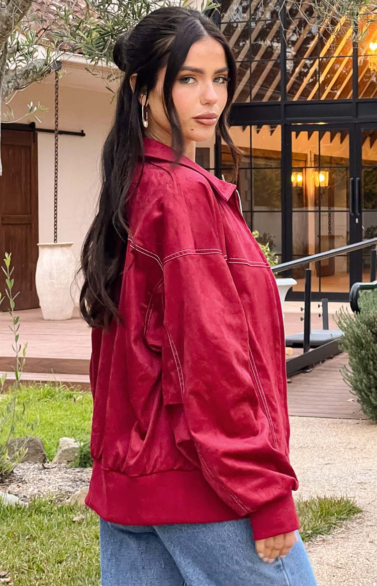 Lui Red Bomber Jacket Image