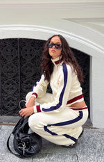 Luna Cream Knit Jacquard Track Pants Image