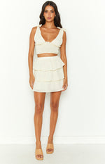 Madelyn Cream Mini Skirt Image