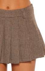 Maggie Brown Herringbone Mini Skirt Image