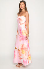 Maiah Pink Floral Print Maxi Dress Image