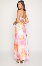 Maiah Pink Floral Print Maxi Dress Image