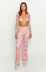 Main Act Pink Swirl Snake Print Top And Bolero Image
