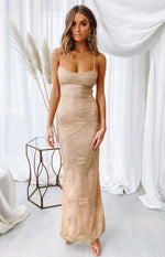 Manhattan Slip Formal Dress Gold Image