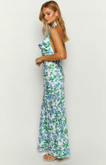 Marcella Blue Floral Formal Maxi Dress Image