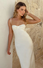 Mariana Cream Lace Bust Midi Dress Image