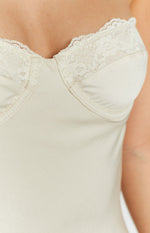 Mariana Cream Lace Bust Midi Dress Image