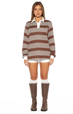 Mirabelle Brown Stripe Polo Image