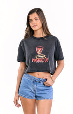 Mollie Mid Wash Denim Low Rise Stud Denim Shorts Image