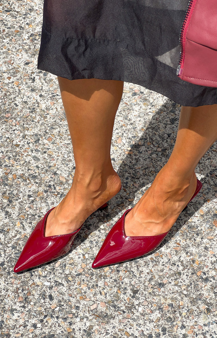 Morley Cherry Red Patent Mule Heels Image