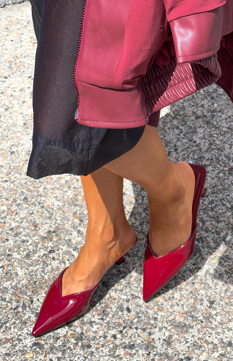 Morley Cherry Red Patent Mule Heels Image