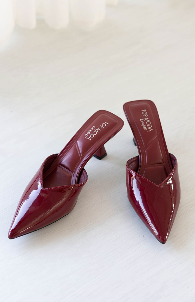 Morley Cherry Red Patent Mule Heels Image