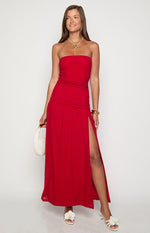Morrigan Red Strapless Maxi Dress Image