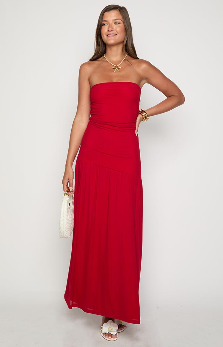 Morrigan Red Strapless Maxi Dress Image
