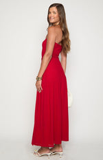 Morrigan Red Strapless Maxi Dress Image
