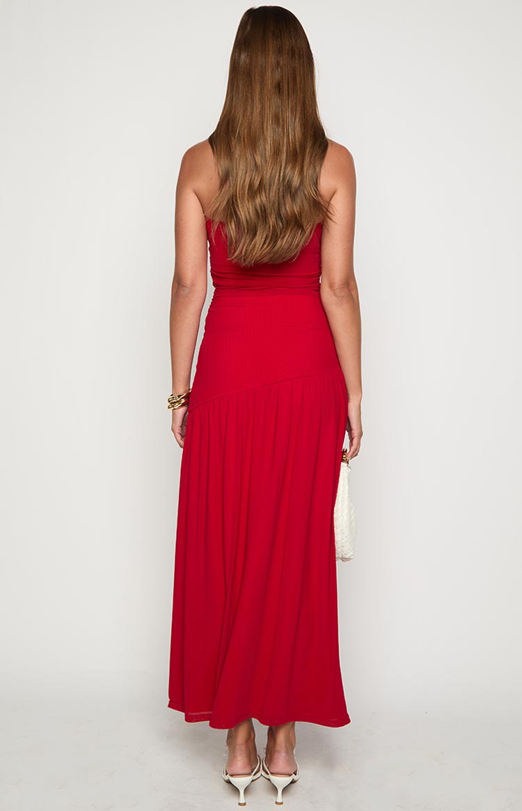 Morrigan Red Strapless Maxi Dress Image